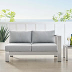 Divanetto da esterni con bracciolo destro Shore Sunbrella Fabric in alluminio