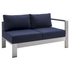 Divanetto da esterni con bracciolo destro Shore Sunbrella Fabric in alluminio