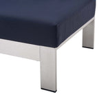 Divanetto da esterni con bracciolo destro Shore Sunbrella Fabric in alluminio