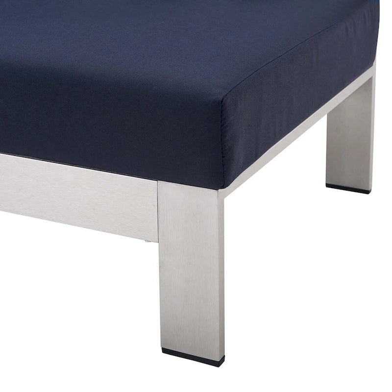 Divanetto da esterni con bracciolo destro Shore Sunbrella Fabric in alluminio