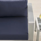 Divanetto da esterni con bracciolo destro Shore Sunbrella Fabric in alluminio