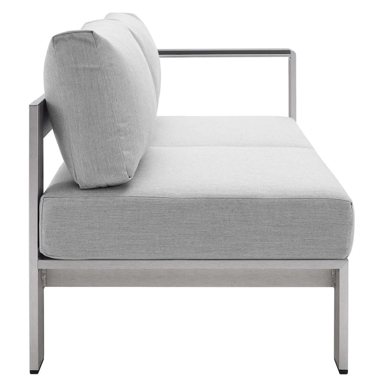 Divanetto da esterni con bracciolo destro Shore Sunbrella Fabric in alluminio