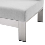 Divanetto da esterni con bracciolo destro Shore Sunbrella Fabric in alluminio