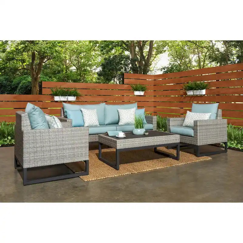 Ensemble de patio Milo Gray 4 pièces Sunbrella