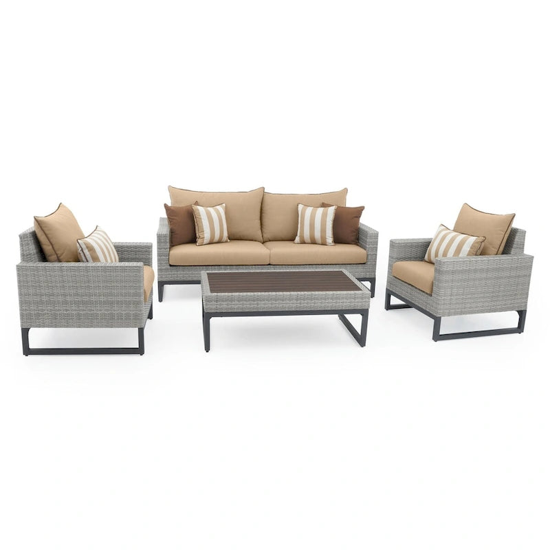 Ensemble de patio Milo Gray 4 pièces Sunbrella