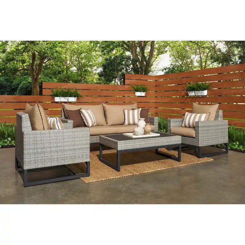 Ensemble de patio Milo Gray 4 pièces Sunbrella