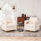 Swivel Barrel Chair for Living Room,360 Degree Swivel Club Modern Accent Single Sofa Chair(set of 2)