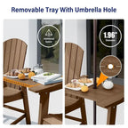 WINSOON Lot de 3 chaises Adirondack hautes, chaises de balcon avec table d'appoint connectée