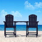 WINSOON Lot de 3 chaises Adirondack hautes, chaises de balcon avec table d'appoint connectée