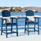 WINSOON Lot de 3 chaises Adirondack hautes, chaises de balcon avec table d'appoint connectée