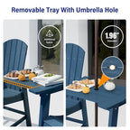 WINSOON Lot de 3 chaises Adirondack hautes, chaises de balcon avec table d'appoint connectée