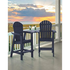 Sgabelli da bar da esterno rustici a 2 pezzi Adirondack con vassoio di collegamento e foro per ombrellone