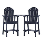 Sgabelli da bar da esterno rustici a 2 pezzi Adirondack con vassoio di collegamento e foro per ombrellone
