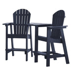 Sgabelli da bar da esterno rustici a 2 pezzi Adirondack con vassoio di collegamento e foro per ombrellone