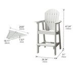 Sgabelli da bar da esterno rustici a 2 pezzi Adirondack con vassoio di collegamento e foro per ombrellone