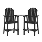 Sgabelli da bar da esterno rustici a 2 pezzi Adirondack con vassoio di collegamento e foro per ombrellone