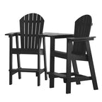 Sgabelli da bar da esterno rustici a 2 pezzi Adirondack con vassoio di collegamento e foro per ombrellone
