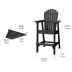 Sgabelli da bar da esterno rustici a 2 pezzi Adirondack con vassoio di collegamento e foro per ombrellone