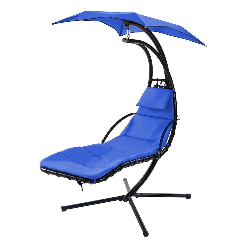Chaise longue sospesa con tettuccio rimovibile