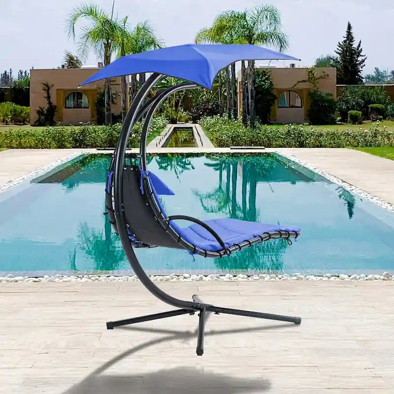 Chaise longue sospesa con tettuccio rimovibile