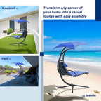 Chaise longue sospesa con tettuccio rimovibile