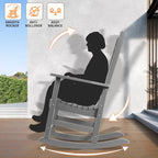 Ensemble de 2 chaises berçantes d'extérieur à dossier haut Vrakae pour tous les temps