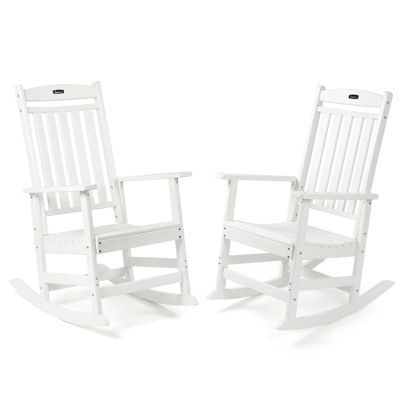 Ensemble de 2 chaises berçantes d'extérieur à dossier haut Vrakae pour tous les temps