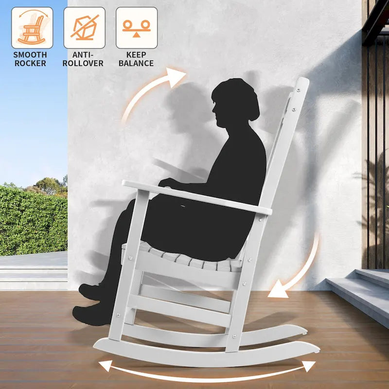 Ensemble de 2 chaises berçantes d'extérieur à dossier haut Vrakae pour tous les temps