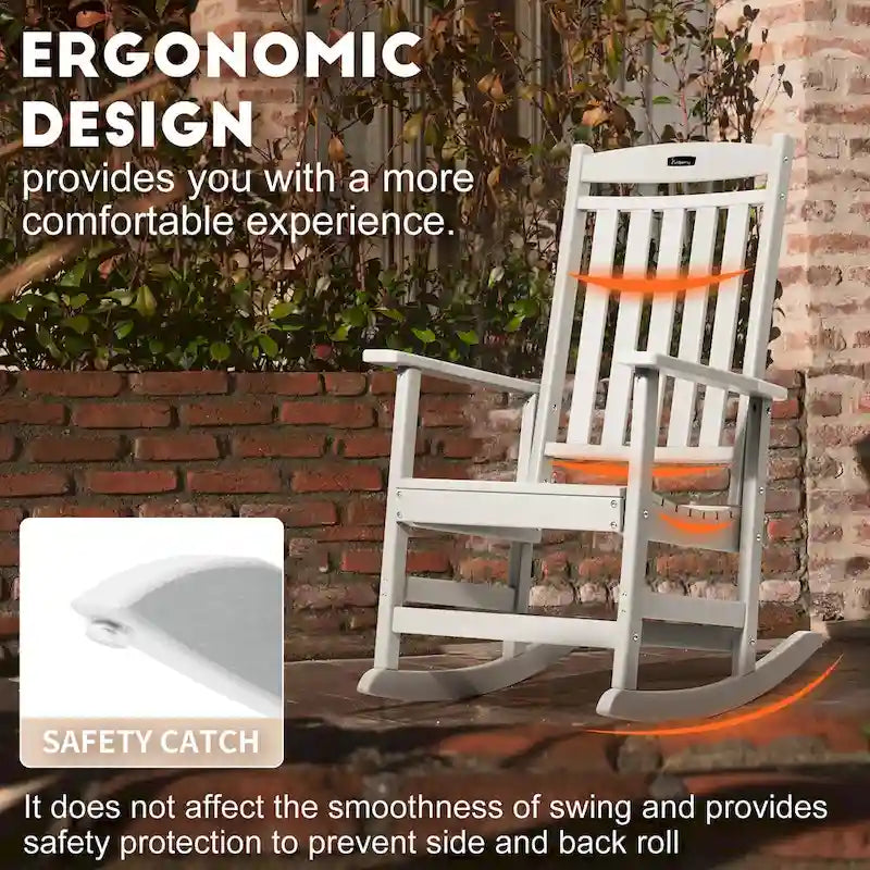Ensemble de 2 chaises berçantes d'extérieur à dossier haut Vrakae pour tous les temps