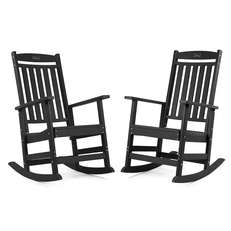 Ensemble de 2 chaises berçantes d'extérieur à dossier haut Vrakae pour tous les temps