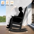 Ensemble de 2 chaises berçantes d'extérieur à dossier haut Vrakae pour tous les temps