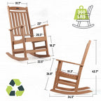 Ensemble de 2 chaises berçantes d'extérieur à dossier haut Vrakae pour tous les temps