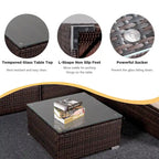 Set da 6 mobili da esterno in rattan per conversazione per patio, cortile, bordo piscina
