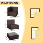 Set da 6 mobili da esterno in rattan per conversazione per patio, cortile, bordo piscina