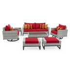 Set salotto da esterno Milo Gray 7 pezzi Sunbrella con movimento profondo
