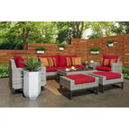 Set salotto da esterno Milo Gray 7 pezzi Sunbrella con movimento profondo