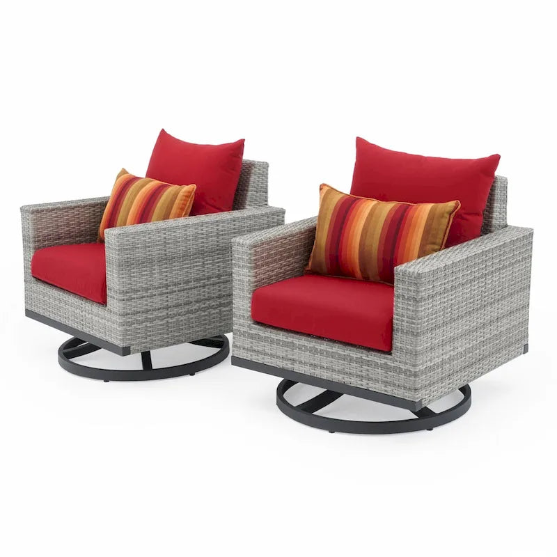 Set salotto da esterno Milo Gray 7 pezzi Sunbrella con movimento profondo