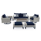 Set salotto da esterno Milo Gray 7 pezzi Sunbrella con movimento profondo