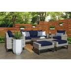 Set salotto da esterno Milo Gray 7 pezzi Sunbrella con movimento profondo