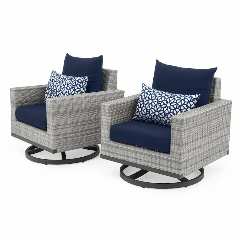 Set salotto da esterno Milo Gray 7 pezzi Sunbrella con movimento profondo
