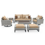 Set salotto da esterno Milo Gray 7 pezzi Sunbrella con movimento profondo