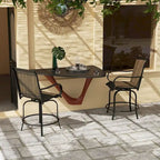 Tabourets de bar d'extérieur avec accoudoirs, lot de 2 chaises de patio pivotantes à 360° à hauteur de bar avec tissu maillé haute densité, chaises de salle à manger en acier