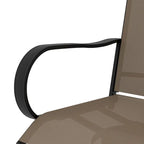 Tabourets de bar d'extérieur avec accoudoirs, lot de 2 chaises de patio pivotantes à 360° à hauteur de bar avec tissu maillé haute densité, chaises de salle à manger en acier