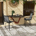 Tabourets de bar d'extérieur avec accoudoirs, lot de 2 chaises de patio pivotantes à 360° à hauteur de bar avec tissu maillé haute densité, chaises de salle à manger en acier
