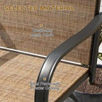 Tabourets de bar d'extérieur avec accoudoirs, lot de 2 chaises de patio pivotantes à 360° à hauteur de bar avec tissu maillé haute densité, chaises de salle à manger en acier