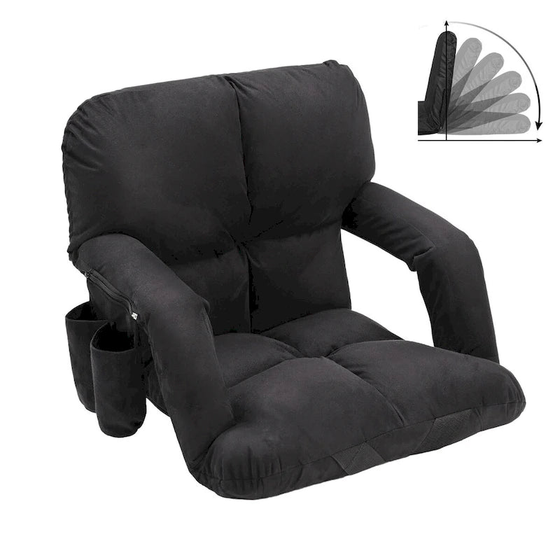 DoCred Folding Stadium Seat with Back Support, 6 Reclining Positions - N/A