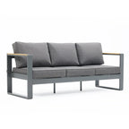 Aoodor Patio Furniture 3 Seater Aluminum Sofa Couch Deep Seat