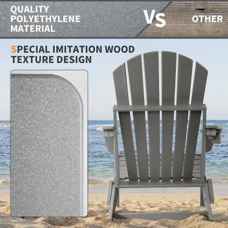 Sedia Adirondack Pieghevole Vrakae con Portabicchieri