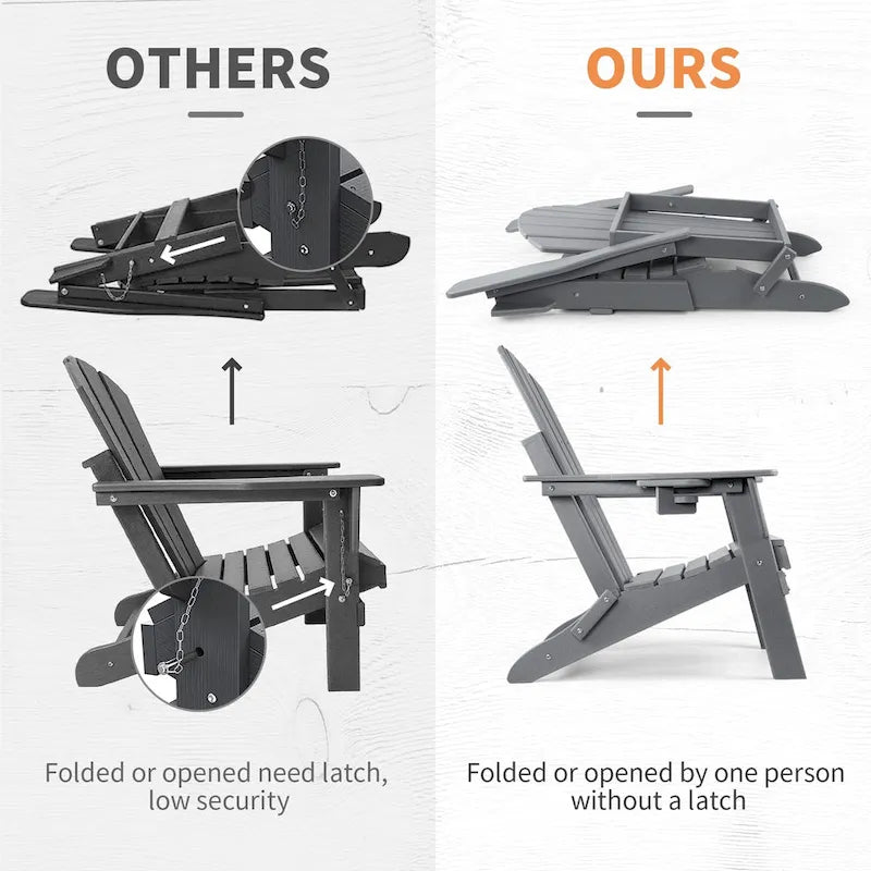 Sedia Adirondack Pieghevole Vrakae con Portabicchieri