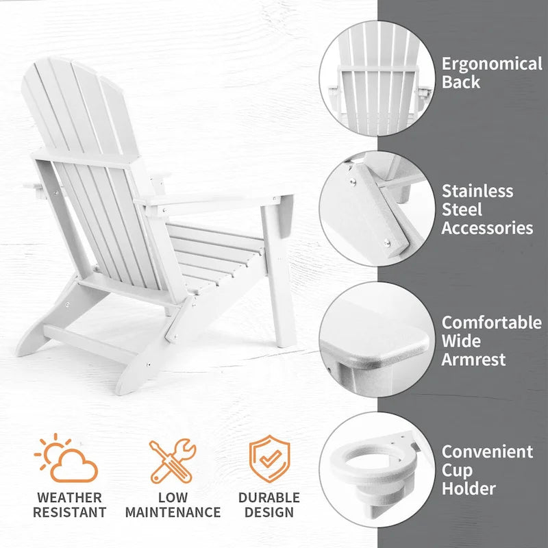 Sedia Adirondack Pieghevole Vrakae con Portabicchieri
